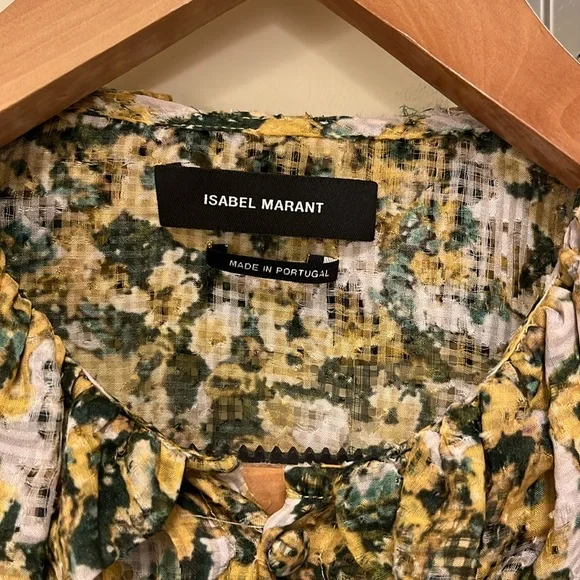 Isabel Marant yellow floral top - size 10 - silk blend - beautiful summer top - Picture 5 of 12